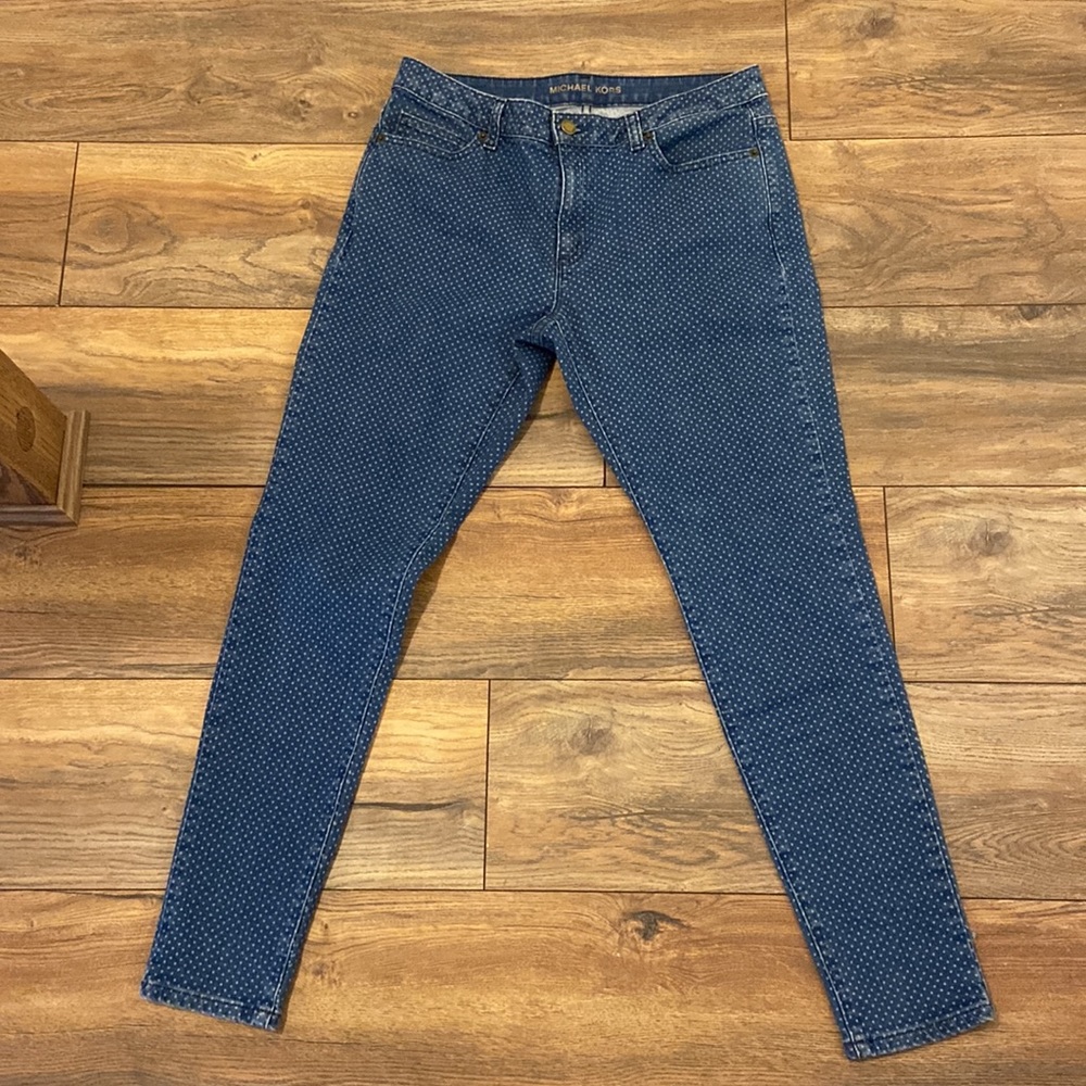 Michael KORS polka dot skinny Jean size 8 EUC